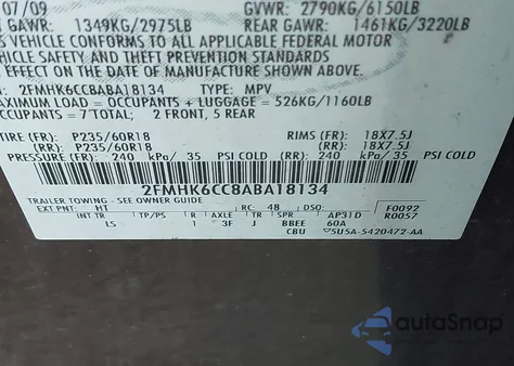 2010 Ford Flex Sel z USA, uszkodzony, nr VIN 2FMHK6CC8ABA18134